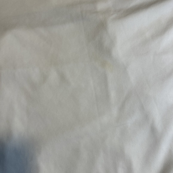 Nike Dri Fit Womens M White Track Jacket Full Zip Logo Black Stripe Pockets FLAW - Picture 11 of 11